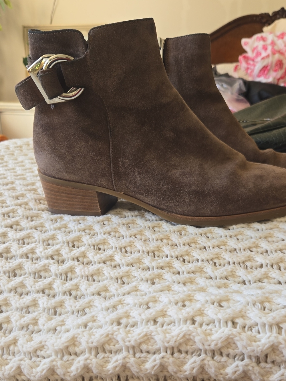 Aquataliae Ankle Boots with Buckle Detail - Brown